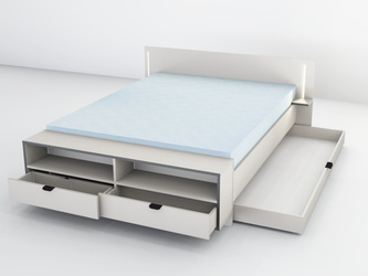 Łóżko ESTELLA Led Kaszmir z szufladą na pościel