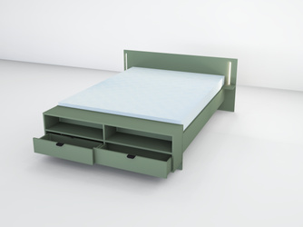 Łóżko ESTELLA Led Dymiona Zieleń bez szuflady